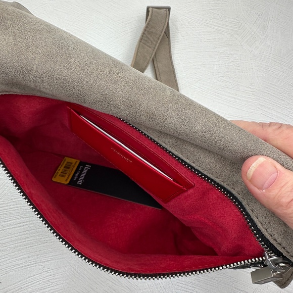 Hammitt Dillon Black & Pewter Brushed Silver Hardware Cross Body Shoulder Clutch - Picture 9 of 13